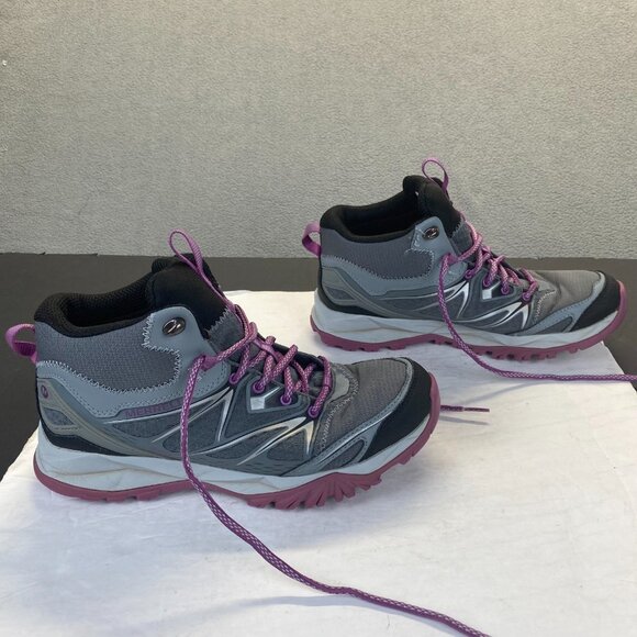 Merrell Capra Mid Womens Hiking Boots Purple & Gray Capra Mid Top size 10 - Picture 1 of 15